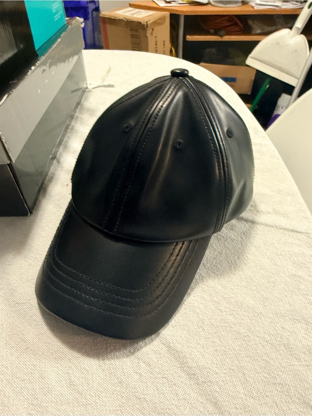 Acne Studios Faux Black Leather Hat